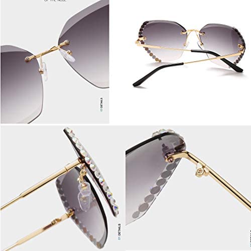 PALAY Sunglasses for Women Stylish with Storage Case Cleaning Wipe Unique Cool Frameless Dragonfly Wing Shaped Sunglasses (Yellow and Pink) PALAY Sunglasses for Women Stylish with Storage Case Cleaning Wipe Unique Cool Frameless Dragonfly Wing Shaped Sunglasses (Yellow and Pink)